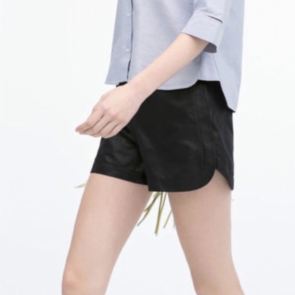 Faux leather shorts
